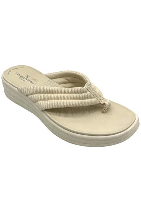 Clarks Shoes - Clarks Cloudsteppers Women's Drift Carmen Toe Post Sandal Cream - Medium